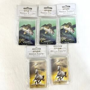 Springbok Bridge Tally Sheets Lot of 5 Pkgs White Horse Walleye Fish EUC Sealed